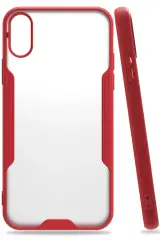 Newface iPhone X Kılıf Platin Silikon - Kırmızı