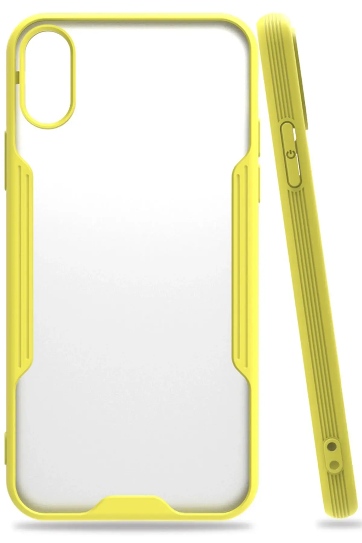 Newface iPhone X Kılıf Platin Silikon - Sarı