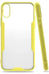 Newface iPhone X Kılıf Platin Silikon - Sarı