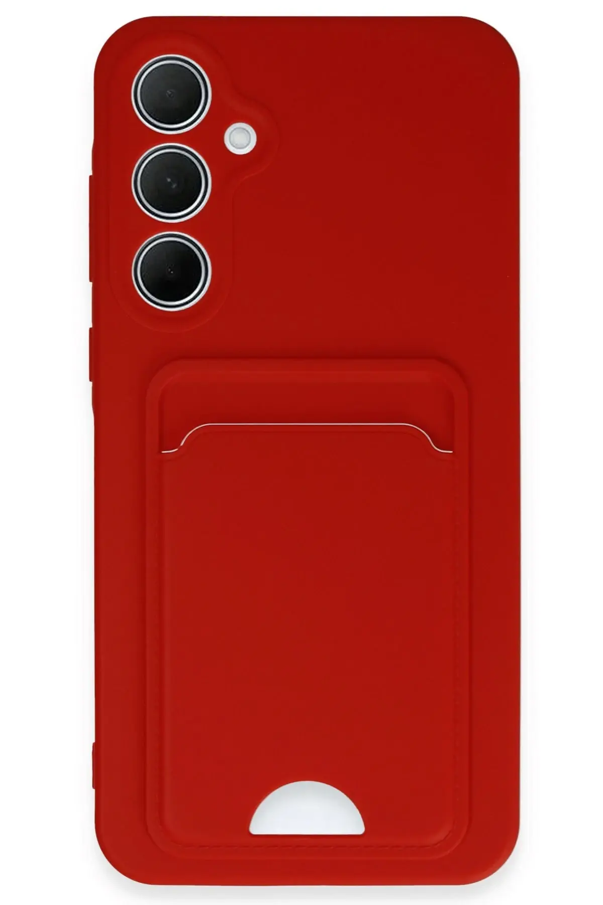 Newface Samsung Galaxy A35 5G Kılıf Kelvin Kartvizitli Silikon - Kırmızı