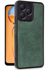 Newface Realme Note 50 4G Kılıf Aras Deri Kapak - Koyu Yeşil