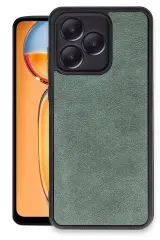 Newface Realme Note 50 4G Kılıf Aras Deri Kapak - Koyu Yeşil