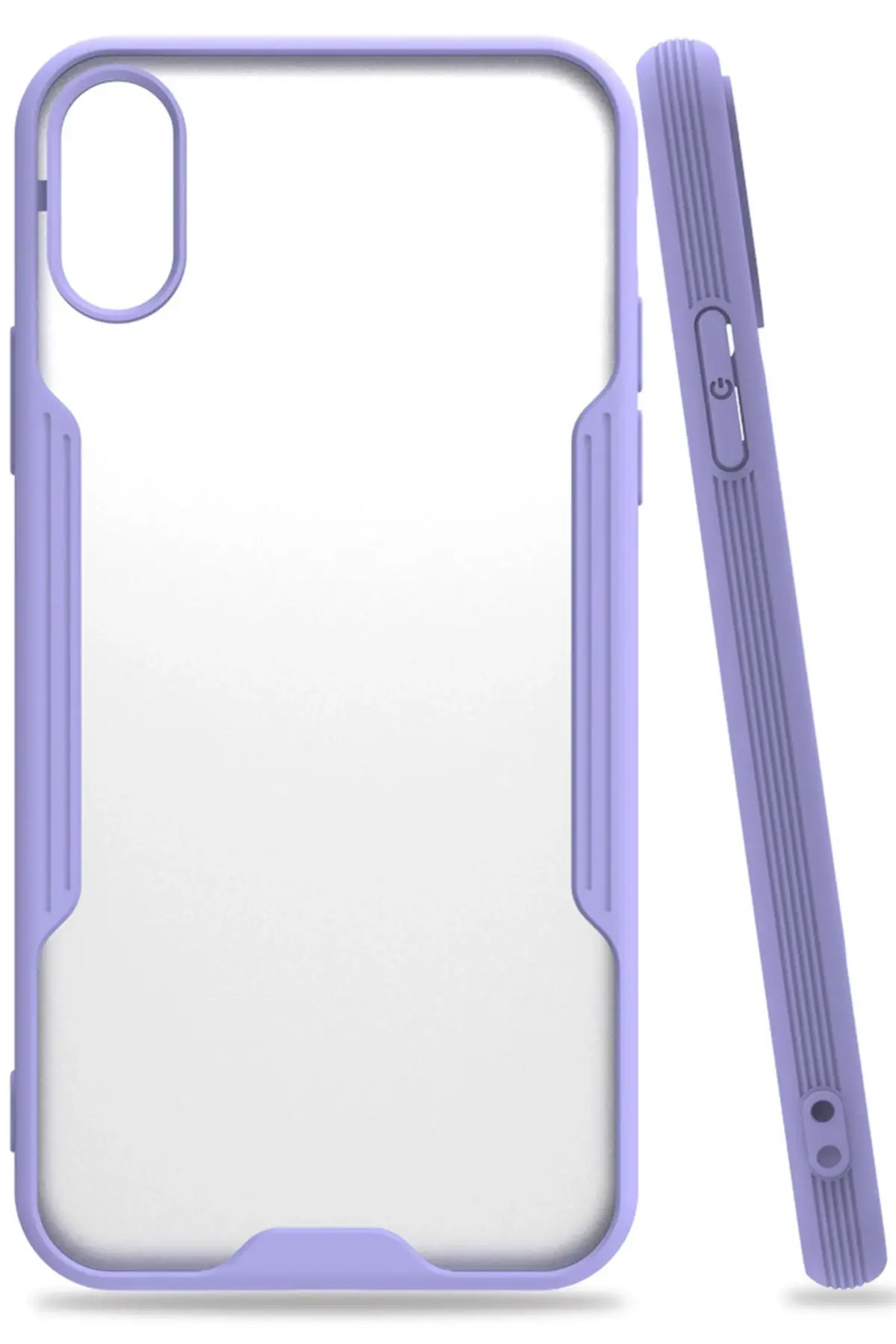 Newface iPhone X Kılıf Platin Silikon - Lila