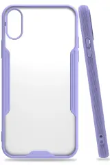 Newface iPhone X Kılıf Platin Silikon - Lila
