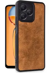 Newface Realme Note 50 4G Kılıf Aras Deri Kapak - Taba