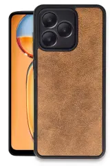 Newface Realme Note 50 4G Kılıf Aras Deri Kapak - Taba