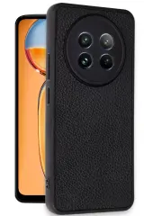 Newface Realme 12 5G Kılıf Aras Deri Kapak - Siyah