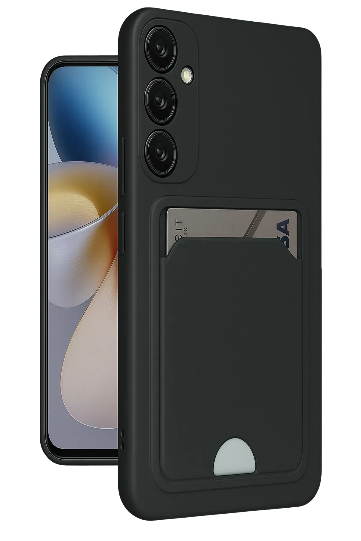 Newface Samsung Galaxy A55 5G Kılıf Kelvin Kartvizitli Silikon - Siyah