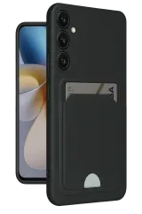 Newface Samsung Galaxy A55 5G Kılıf Kelvin Kartvizitli Silikon - Siyah