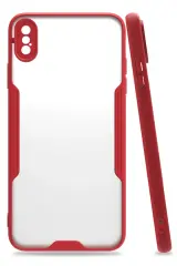 Newface iPhone XS Max Kılıf Platin Silikon - Kırmızı