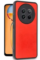 Newface Realme 12 5G Kılıf Aras Deri Kapak - Kırmızı