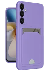 Newface Samsung Galaxy A55 5G Kılıf Kelvin Kartvizitli Silikon - Lila