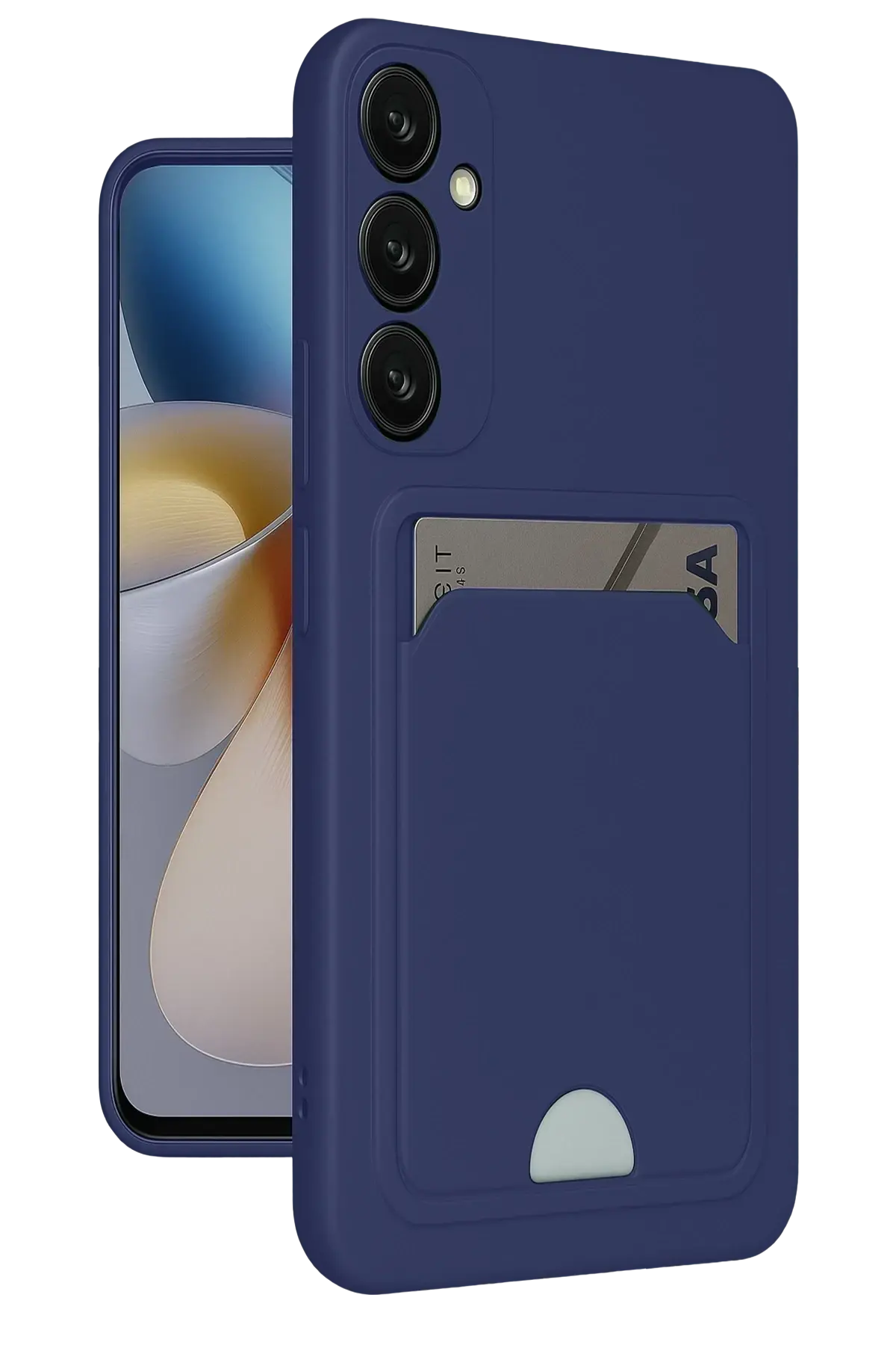 Newface Samsung Galaxy A55 5G Kılıf Kelvin Kartvizitli Silikon - Lacivert