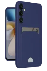 Newface Samsung Galaxy A55 5G Kılıf Kelvin Kartvizitli Silikon - Lacivert