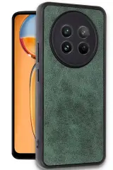 Newface Realme 12 5G Kılıf Aras Deri Kapak - Koyu Yeşil