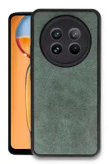 Newface Realme 12 5G Kılıf Aras Deri Kapak - Koyu Yeşil