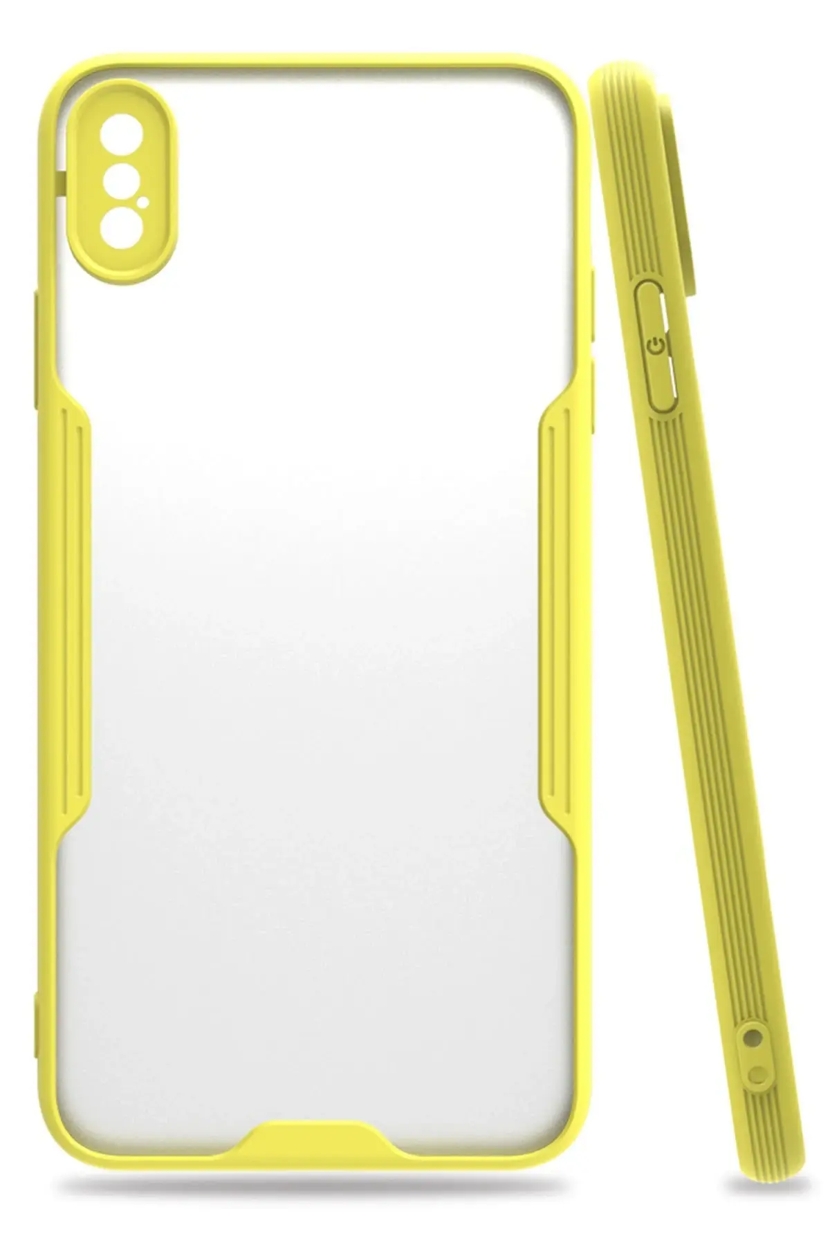 Newface iPhone XS Max Kılıf Platin Silikon - Sarı