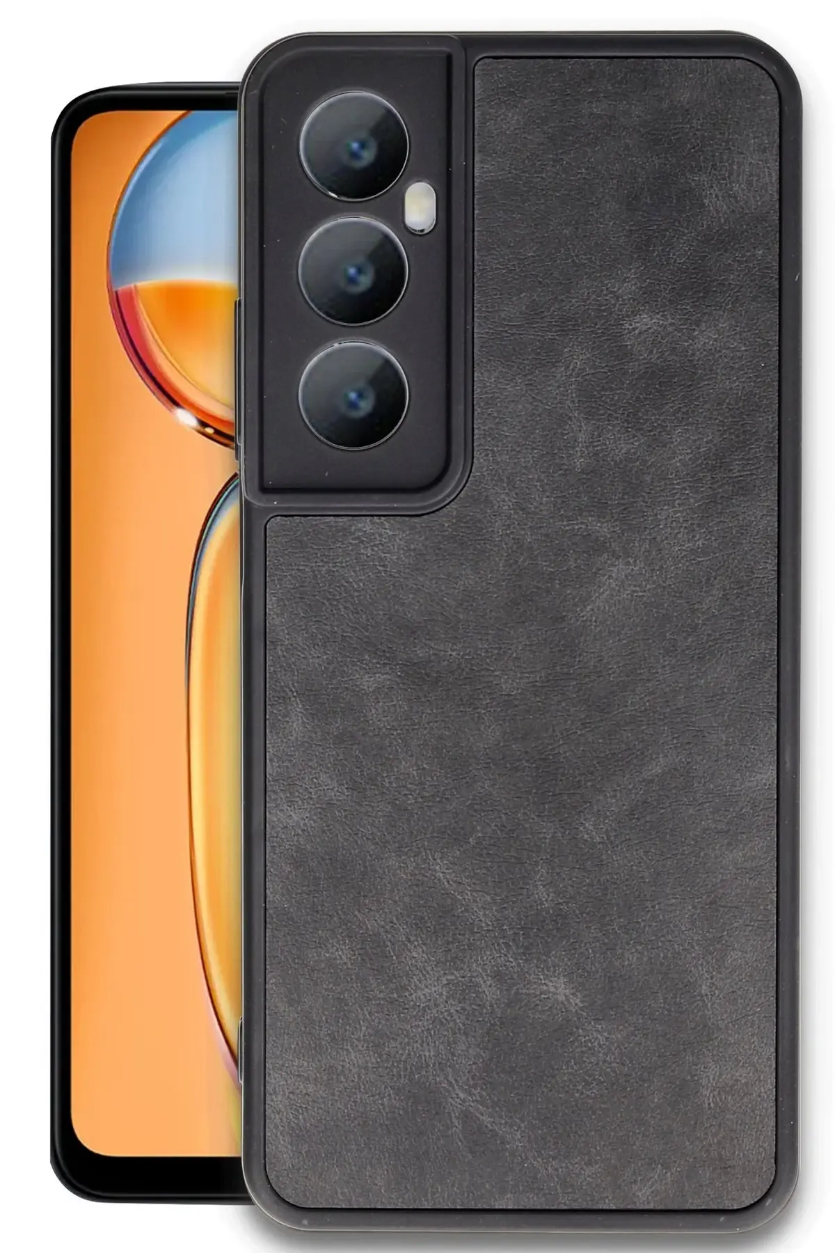 Newface Realme C65 Kılıf Aras Deri Kapak - Siyah