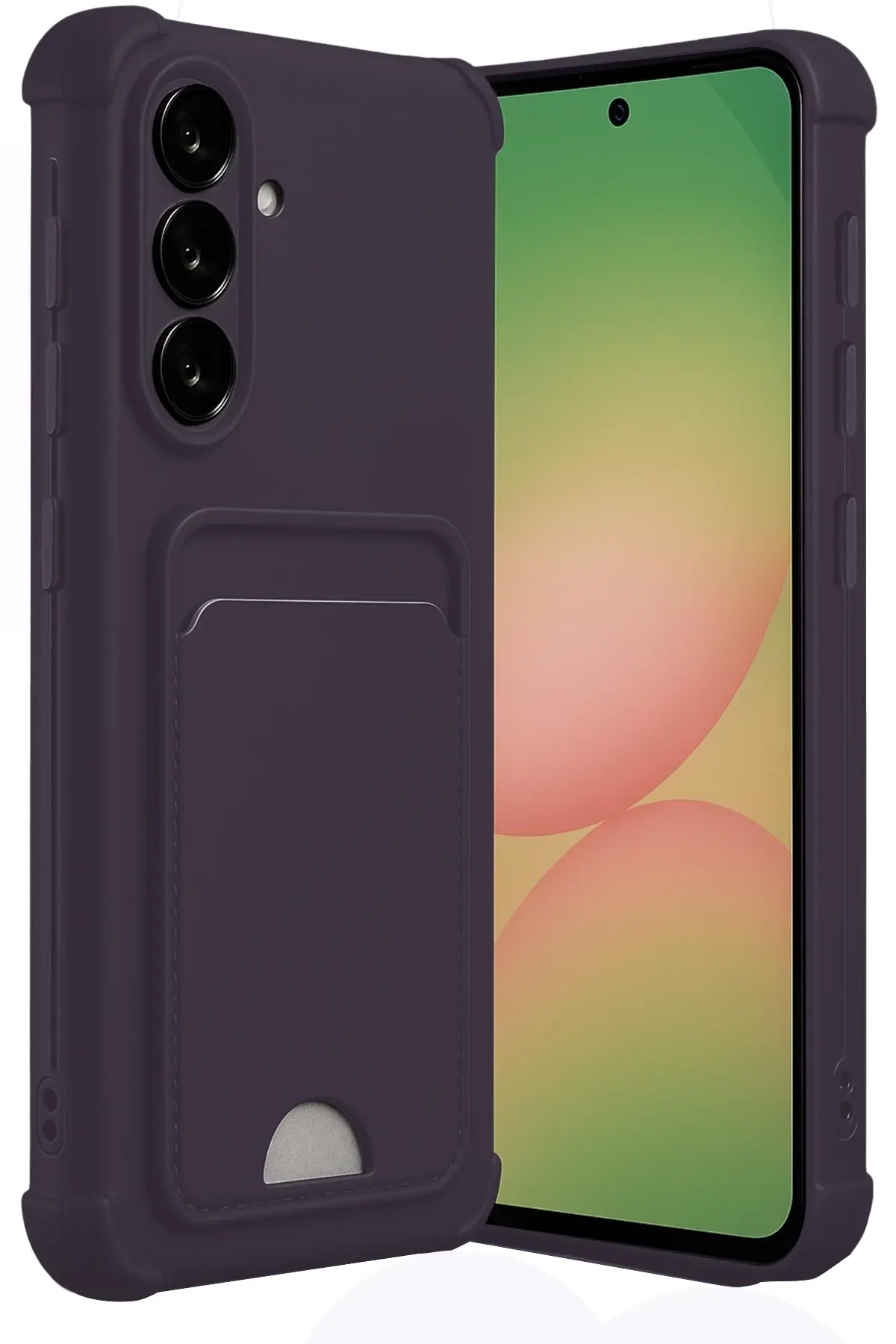 Newface Samsung Galaxy A55 5G Kılıf Kelvin Kartvizitli Silikon - Derin Mor