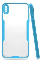 Newface iPhone XS Max Kılıf Platin Silikon - Mavi