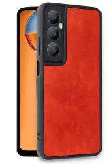 Newface Realme C65 Kılıf Aras Deri Kapak - Kırmızı
