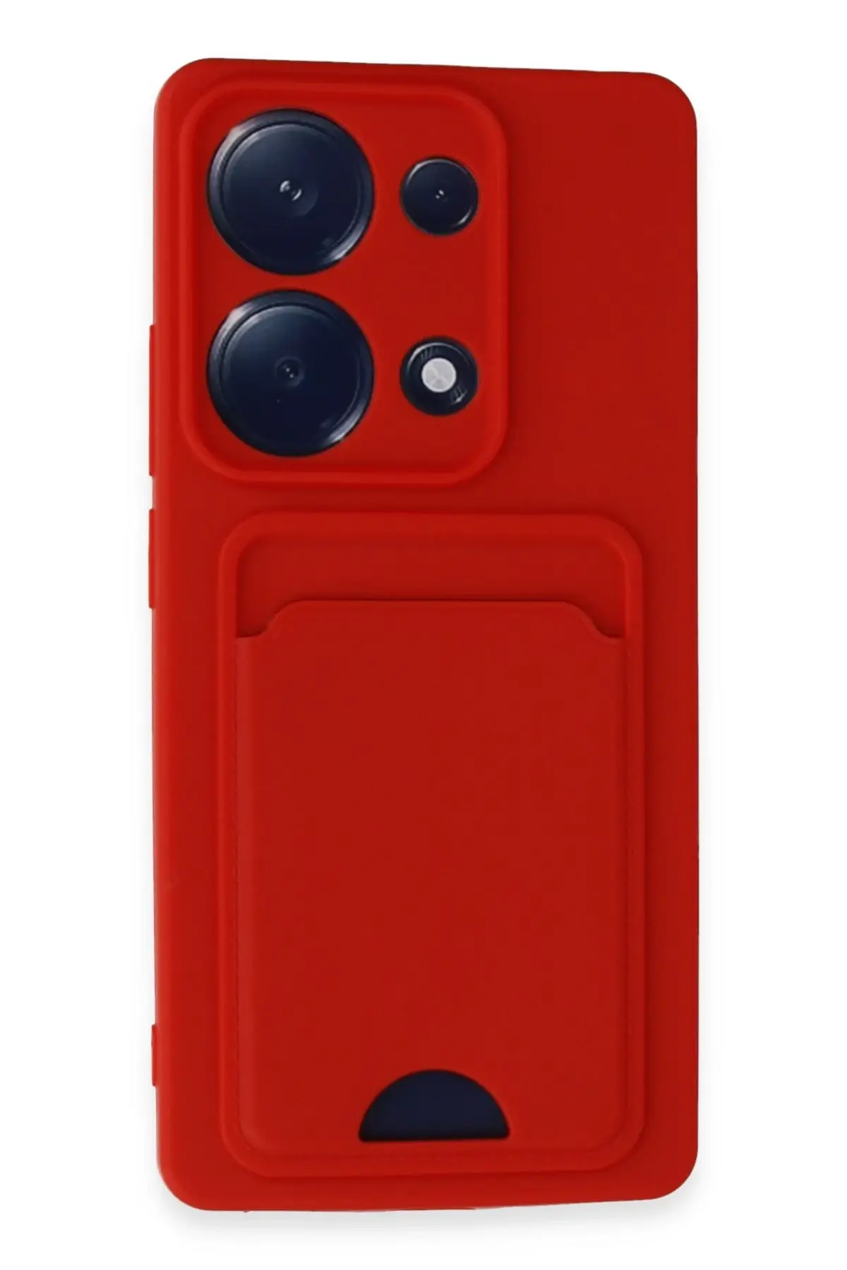 Newface Xiaomi Redmi Note 13 Pro 4G Kılıf Kelvin Kartvizitli Silikon - Kırmızı