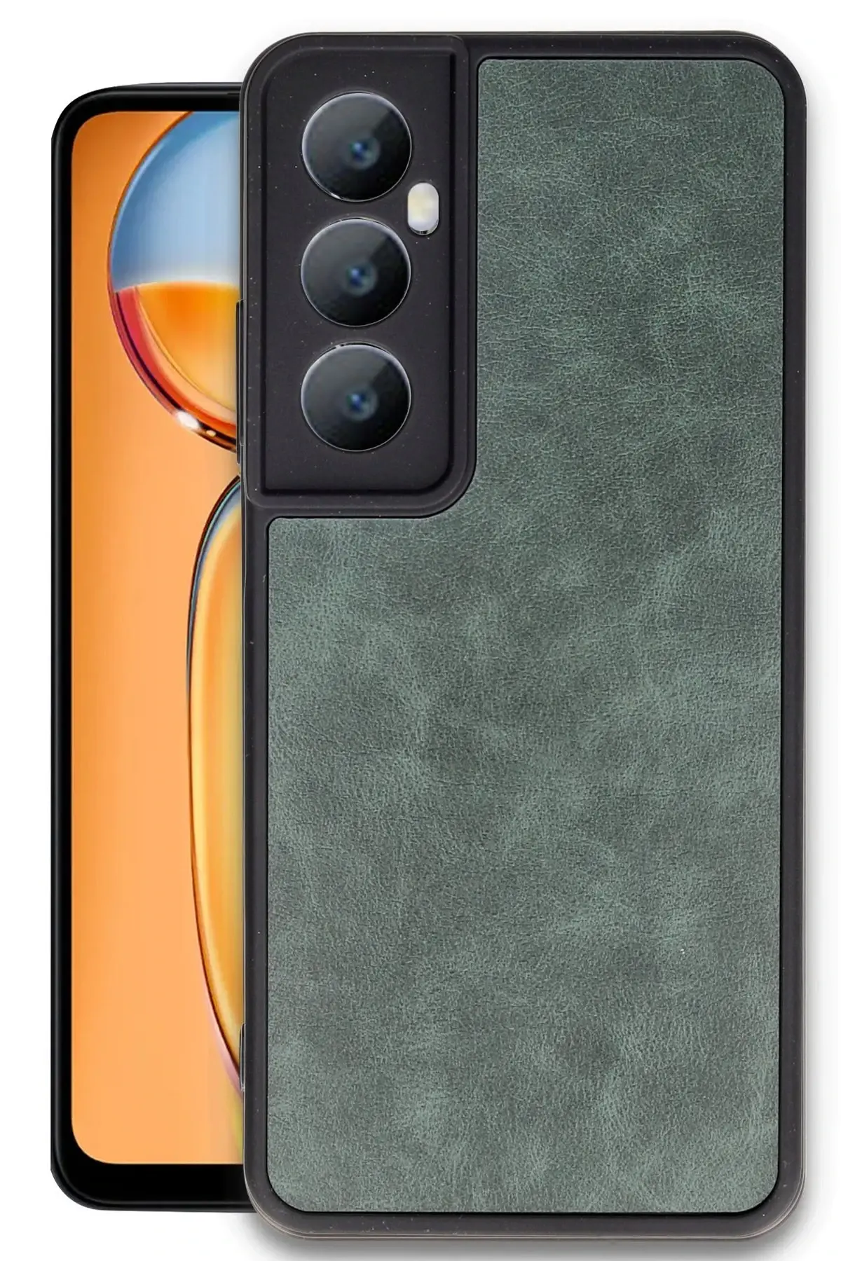 Newface Realme C65 Kılıf Aras Deri Kapak - Koyu Yeşil