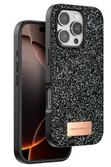 Onegif iPhone 16 Pro Bright Simli Kapak - Siyah