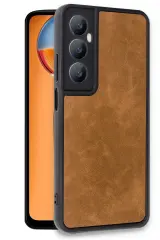 Newface Realme C65 Kılıf Aras Deri Kapak - Taba