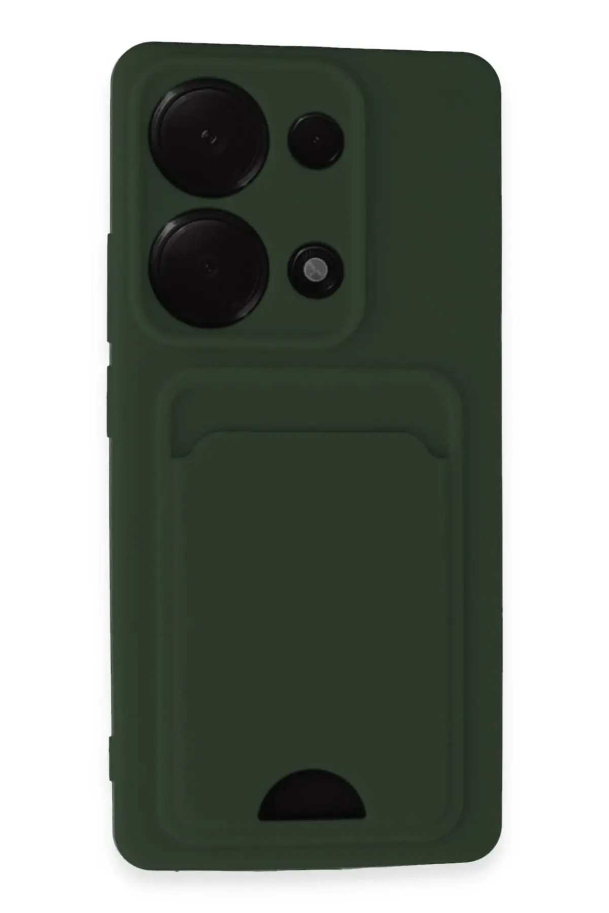 Newface Xiaomi Redmi Note 13 Pro 4G Kılıf Kelvin Kartvizitli Silikon - Koyu Yeşil