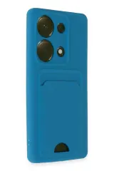 Newface Xiaomi Redmi Note 13 Pro 4G Kılıf Kelvin Kartvizitli Silikon - Mavi