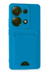 Newface Xiaomi Redmi Note 13 Pro 4G Kılıf Kelvin Kartvizitli Silikon - Mavi