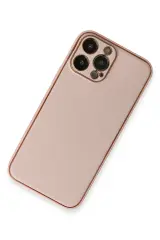 Newface iPhone 13 Pro Kılıf Coco Deri Silikon Kapak - Pembe