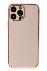Newface iPhone 13 Pro Kılıf Coco Deri Silikon Kapak - Pembe