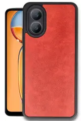 Newface Oppo A38 Kılıf Aras Deri Kapak - Kırmızı