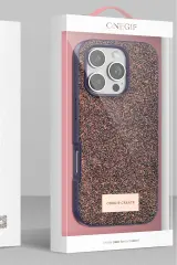 Onegif iPhone 16 Pro Bright Simli Kapak - Pembe