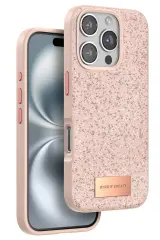 Onegif iPhone 16 Pro Bright Simli Kapak - Pembe