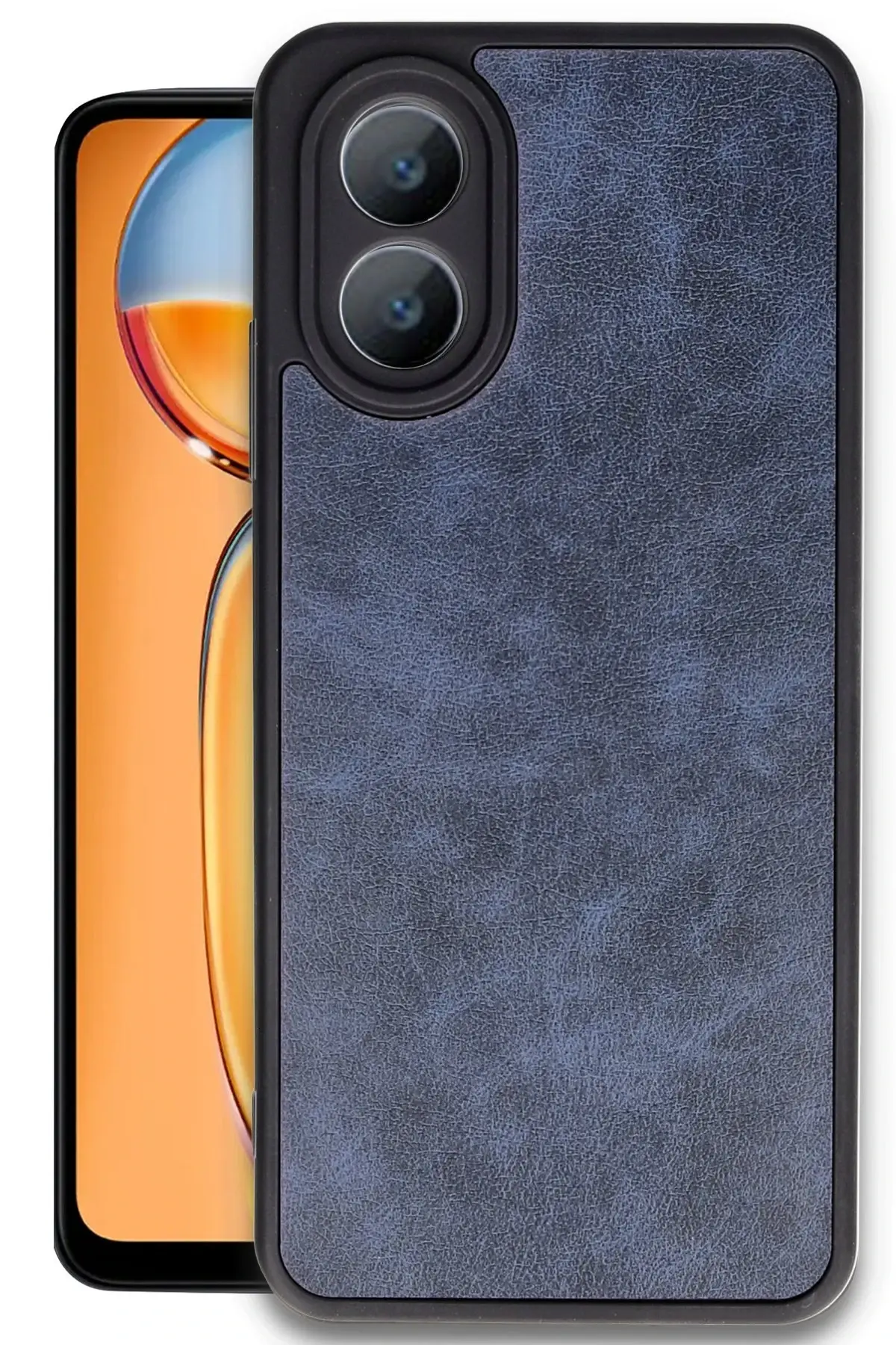 Newface Oppo A38 Kılıf Aras Deri Kapak - Lacivert