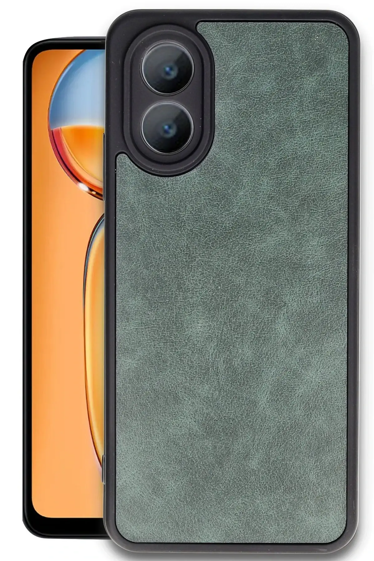 Newface Oppo A38 Kılıf Aras Deri Kapak - Koyu Yeşil