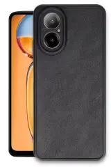 Newface Realme 12 Lite Kılıf Aras Deri Kapak - Siyah