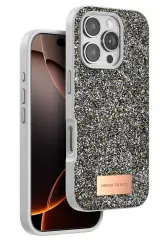 Onegif iPhone 16 Pro Max Bright Simli Kapak - Gümüş