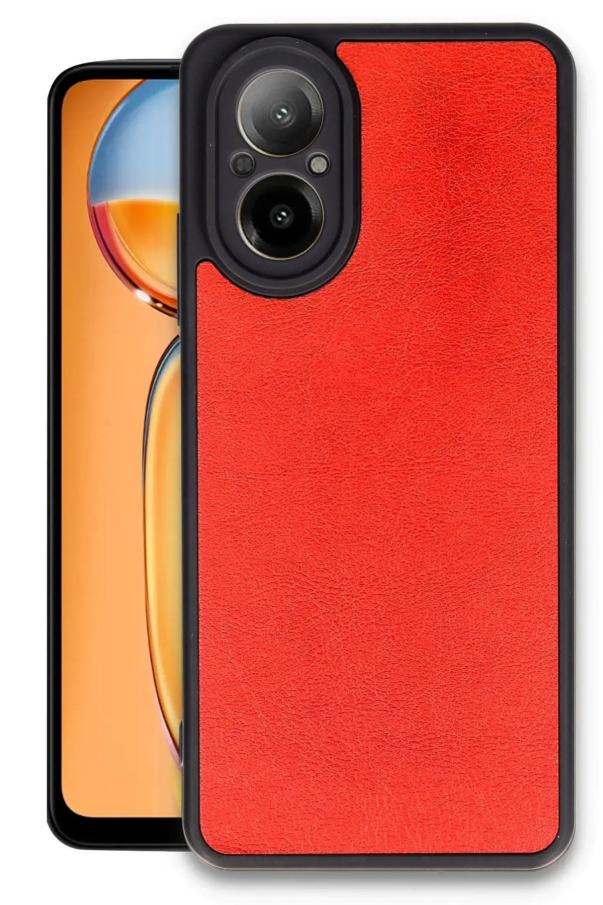 Newface Realme 12 Lite Kılıf Aras Deri Kapak - Kırmızı