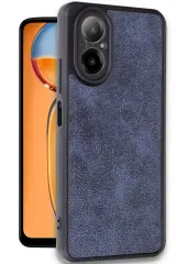 Newface Realme 12 Lite Kılıf Aras Deri Kapak - Lacivert