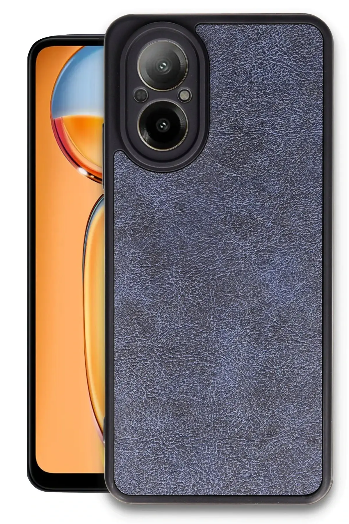 Newface Realme 12 Lite Kılıf Aras Deri Kapak - Lacivert