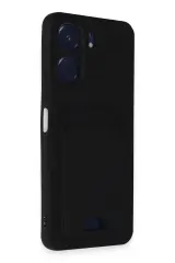 Newface Xiaomi Redmi 13C Kılıf Kelvin Kartvizitli Silikon - Siyah