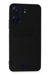 Newface Xiaomi Redmi 13C Kılıf Kelvin Kartvizitli Silikon - Siyah