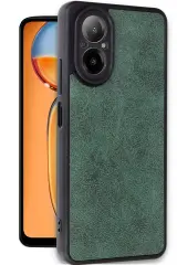 Newface Realme 12 Lite Kılıf Aras Deri Kapak - Koyu Yeşil