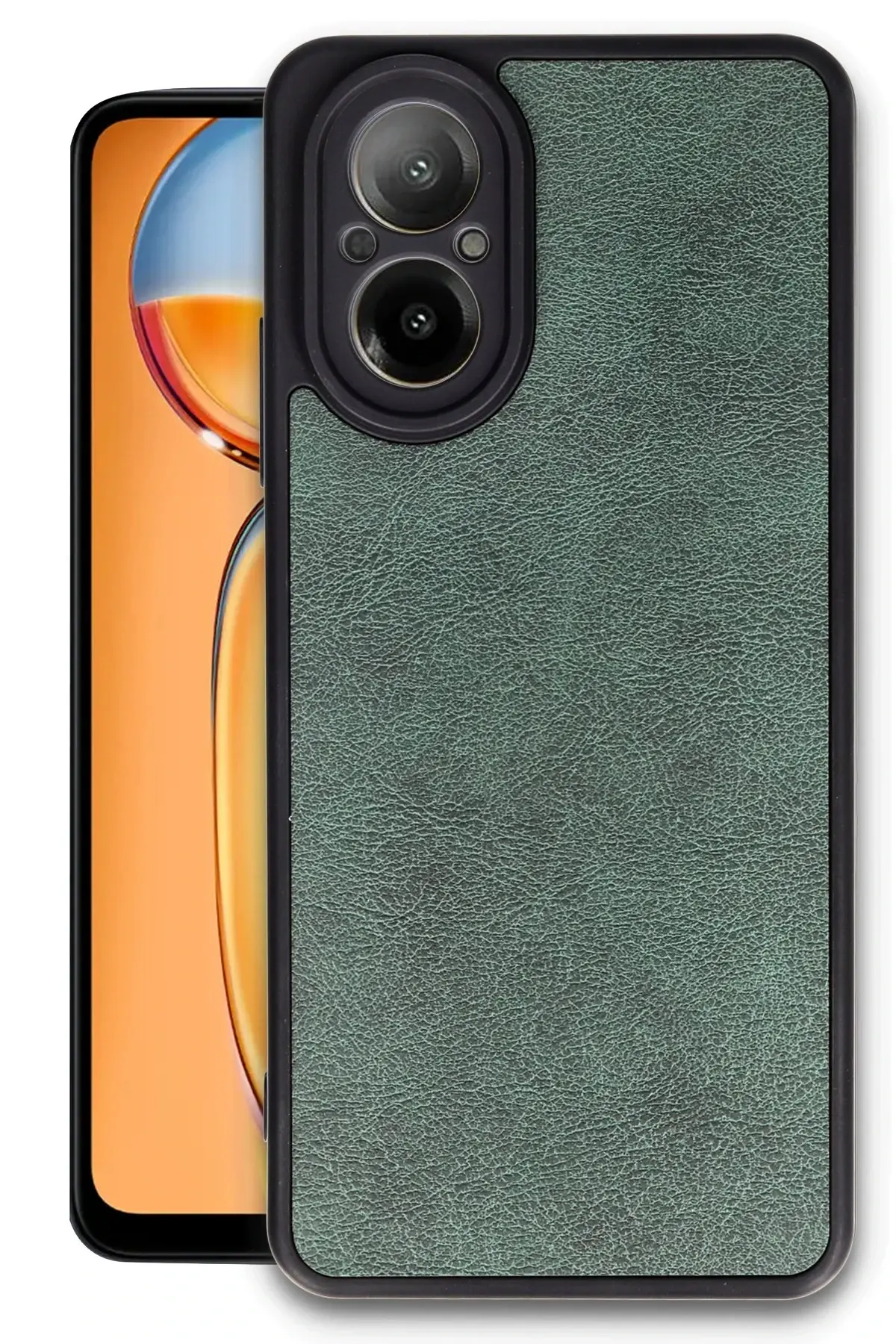 Newface Realme 12 Lite Kılıf Aras Deri Kapak - Koyu Yeşil