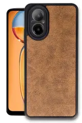 Newface Realme 12 Lite Kılıf Aras Deri Kapak - Taba