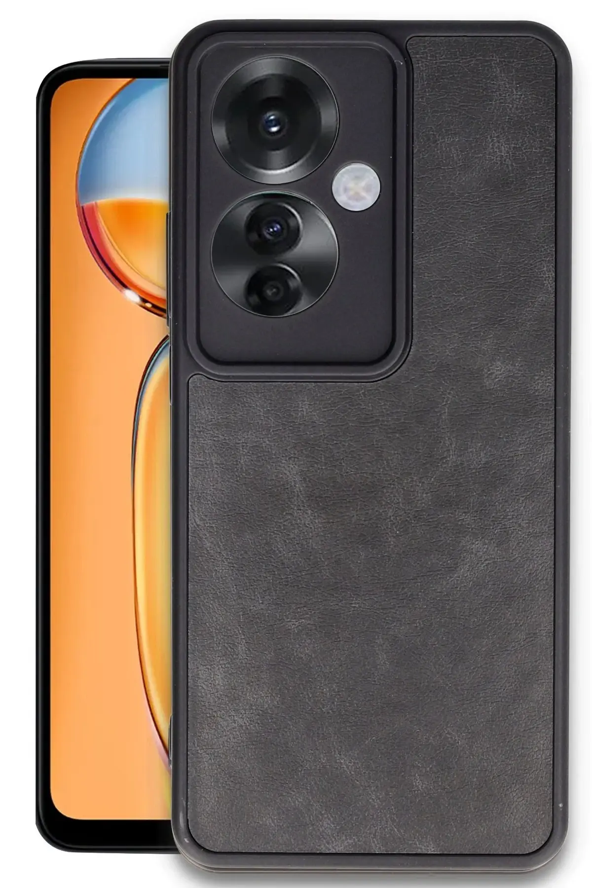 Newface Oppo Reno 11F Kılıf Aras Deri Kapak - Siyah